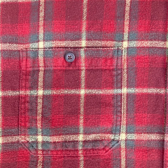 Work n Sport Flannel Shirt Men's Red Plaid Long Sleeve Button Up‎ XLT - Picture 3 of 10